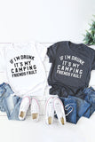 Camping Lover Letter Print Casual Short Sleeve T-shirt