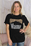 Black Mama Leopard Colorblock Oversized Tee LC25216567-2