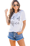 White Out Of Office Casual Crew Neck T-shirt LC25216569-1