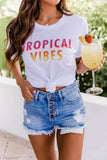 T-shirt rilassata con stampa Ombre Tropical Vibes