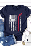 Blue US Flag Crew Neck T-shirt
