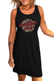 Black Basketball Mom Leopard Print Sleeveless Mini Dress LC6110928-2