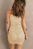 Apricot Basketball Mom Cut Out Sleeveless Lace Up Bodycon Mini Dress LC6111006-18