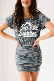 Gray Adventure Buddies Mountain Sketch Camo Short Sleeve Bodycon Dress LC6111023-11