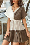 Brown dress with straps LC6110923-17
