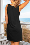 Black SUMMER TIME Pattern Printed Sleeveless Mini Dress LC6111099-2