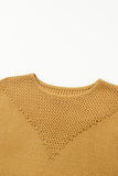 Brown Two-Tone Chevron Pullover Sweater LC2722221-17