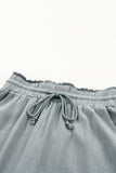 Gray Drawstring Frayed Edge Pocketed Shorts LC731076-11