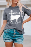 Home Is Where The Herd Is Crew Neck Graphic Tee