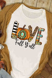 T-shirt grafica Love Fall Y'all Autumn Thanksgiving Pumpkin