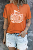 Orange Leopard Pumpkin Short Sleeve T Shirt LC25218017-14