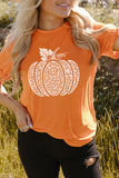 Orange Leopard Pumpkin Short Sleeve T Shirt
