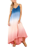 Pink Tie dyed digital print women's summer sexy suspender dress U-shaped backless dress LC6111899-10