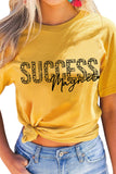 Yellow Success Magnet Leopard Graphic T Shirt LC25218139-7