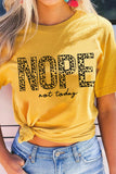 Yellow Nope Not Today Leopard Graphic T Shirt LC25218137-7