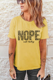 Yellow Nope Not Today Leopard Graphic T Shirt LC25218137-7