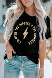 Black I’m With The Hippies & The Cowboys Lightning Graphic Tee LC25218156-2