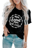 Black Sorta Sweet Sorta Beth Dutton Letter Graphic T Shirt LC25218159-2