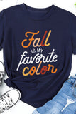 Blue Fall is My Favorite Color Print T Shirt LC25218171-5