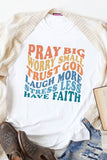 White Inspirational Phrases Print Casual T Shirt