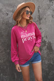 Rose This Mama Prays Letter Print Oversized Pullover Sweatshirt LC25312413-6