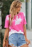 LC25214122-10-S, LC25214122-10-M, LC25214122-10-L, LC25214122-10-XL, LC25214122-10-2XL, Pink Love Who You Want Tie Dye Marble Print T-shirt