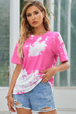 LC25214122-10-S, LC25214122-10-M, LC25214122-10-L, LC25214122-10-XL, LC25214122-10-2XL, Pink Love Who You Want Tie Dye Marble Print T-shirt