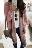 Pink Plaid Knitted Long Open Front Cardigan LC271468-10