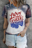Colorful Bleached Round Neck Short Sleeve T-shirt