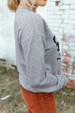 Gray COWBOY Take Me Away Hat Graphic Print Pullover Sweatshirt LC25312541-11