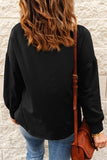 Black Cowl Neck Drop Shoulder Sweatshirt LC25312138-2