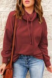 Red Cowl Neck Drop Shoulder Sweatshirt LC25312138-3