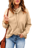 Apricot Cowl Neck Drop Shoulder Sweatshirt LC25312138-18