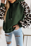 Green Leopard Bishop Sleeve Hooded Sweatshirt LC25312272-9