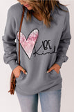 BE KIND Heart Neck Sweatshirt With Kangaroo Pocket No Hood