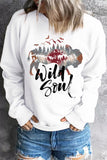 Will Soul Abstract Bull Landscape Graphic Oversized Pullover Sweatshirt