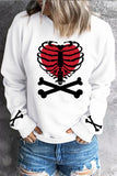 Heart Skeleton Print Oversized Pullover Sweatshirt