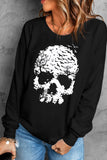Skull Landscape Digital Print Crew Neck Sweatshirt