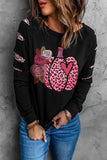 Halloween Graphic Cut Out Sleeves Relaxed Sweatshirt