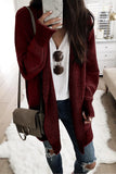 Red Plaid Knitted Long Open Front Cardigan LC271468-3