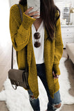 Yellow Plaid Knitted Long Open Front Cardigan LC271468-7