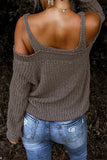 Khaki Open Shoulder Sweater