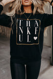 LC25313431-2-S, LC25313431-2-M, LC25313431-2-L, LC25313431-2-XL, LC25313431-2-2XL, Black Women Long Sleeve Sweatshirt Thankful Heart Thanksgiving Day Tees