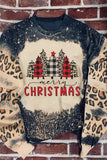 LC25313520-2-S, LC25313520-2-M, LC25313520-2-L, LC25313520-2-XL, LC25313520-2-2XL, Black Merry Christmas Tree Sweatshirt for Women Leopard Casual Fall Pullover Tops
