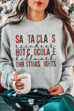 Gray Christmas Letter Graphic Print Loose Pullover Sweatshirt