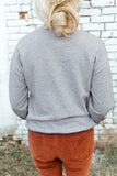 Gray  Pullover Sweatshirt