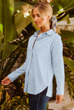 LC2551323-4-S, LC2551323-4-M, LC2551323-4-L, LC2551323-4-XL, LC2551323-4-2XL, Sky Blue Textured Buttoned Pocket Long Sleeve Shirt