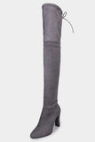 Gray Over The Knee Boots
