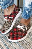 Plaid Spotted Lace-up Sneakers Spring Shoes