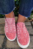 Pink Oversized Slip On Washed Canvas Shoes